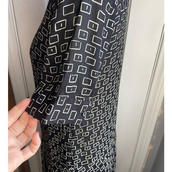 Lafayette 148 New York Black 90s Maxi Button Front Dress Size Small - Picture 4 of 7